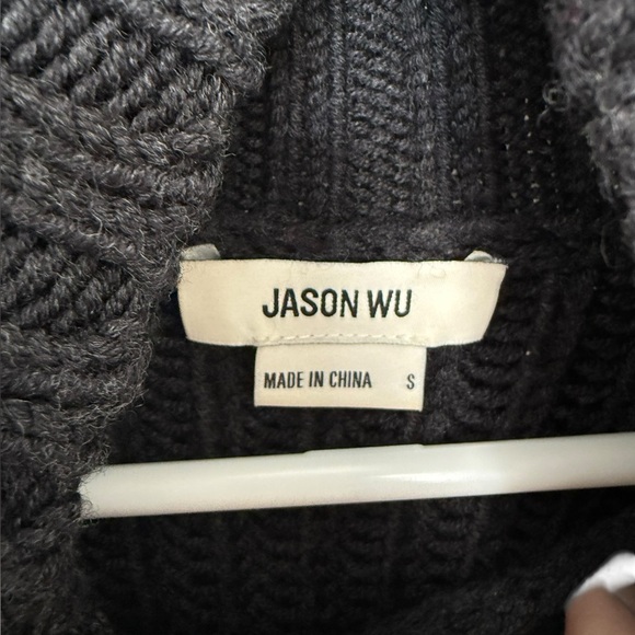 Jason Wu Whipstitched Cable-knit Merino Wool Turtleneck Sweater, Size Small - Picture 4 of 5